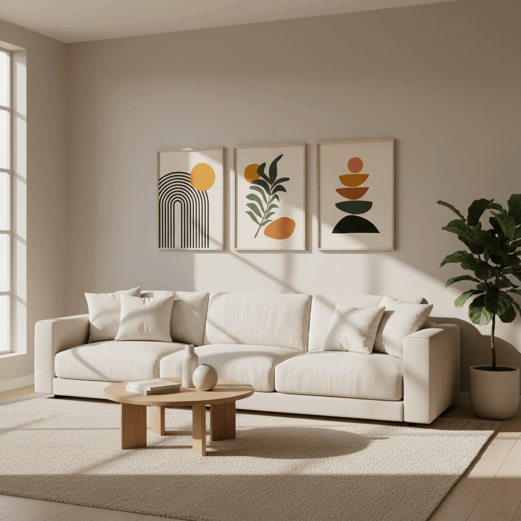 Minimal Bright Wall Art | Elegant Room Decor Frame