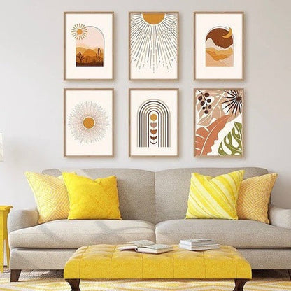 Abstract Yellow Canvas Painting