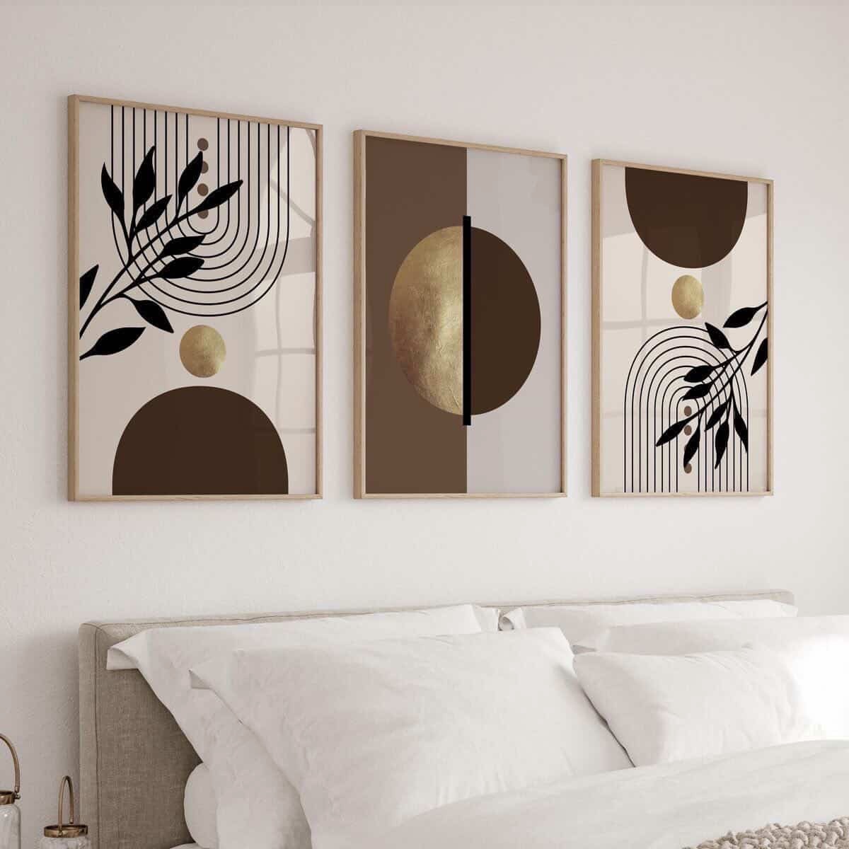 Modern Boho Abstract Wall Frame Set (Set of 3)