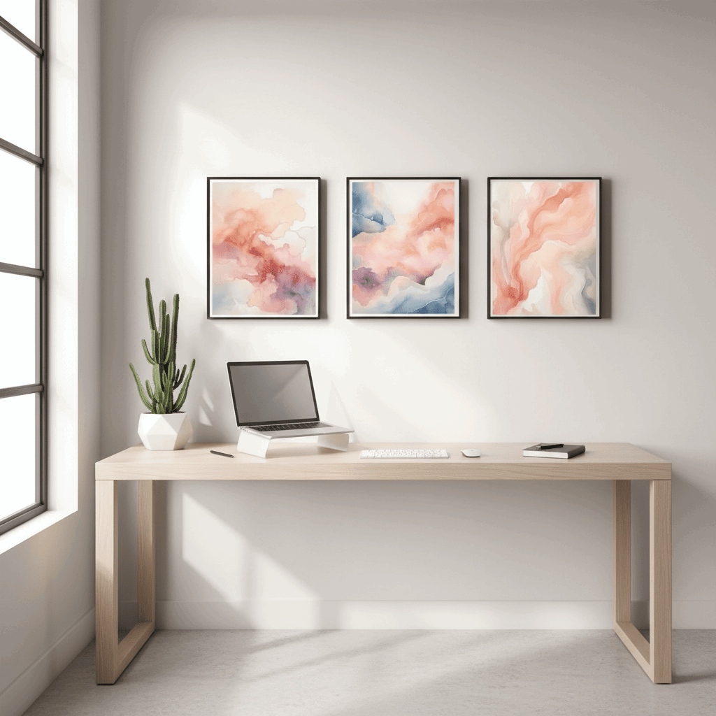 Luxury Living Room Wall Art Set Of 3 | Stylish Home Accent