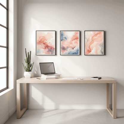 Luxury Living Room Wall Art Set Of 3 | Stylish Home Accent