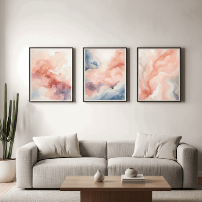 Luxury Living Room Wall Art Set Of 3 | Stylish Home Accent