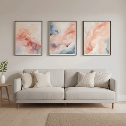 Luxury Living Room Wall Art Set Of 3 | Stylish Home Accent