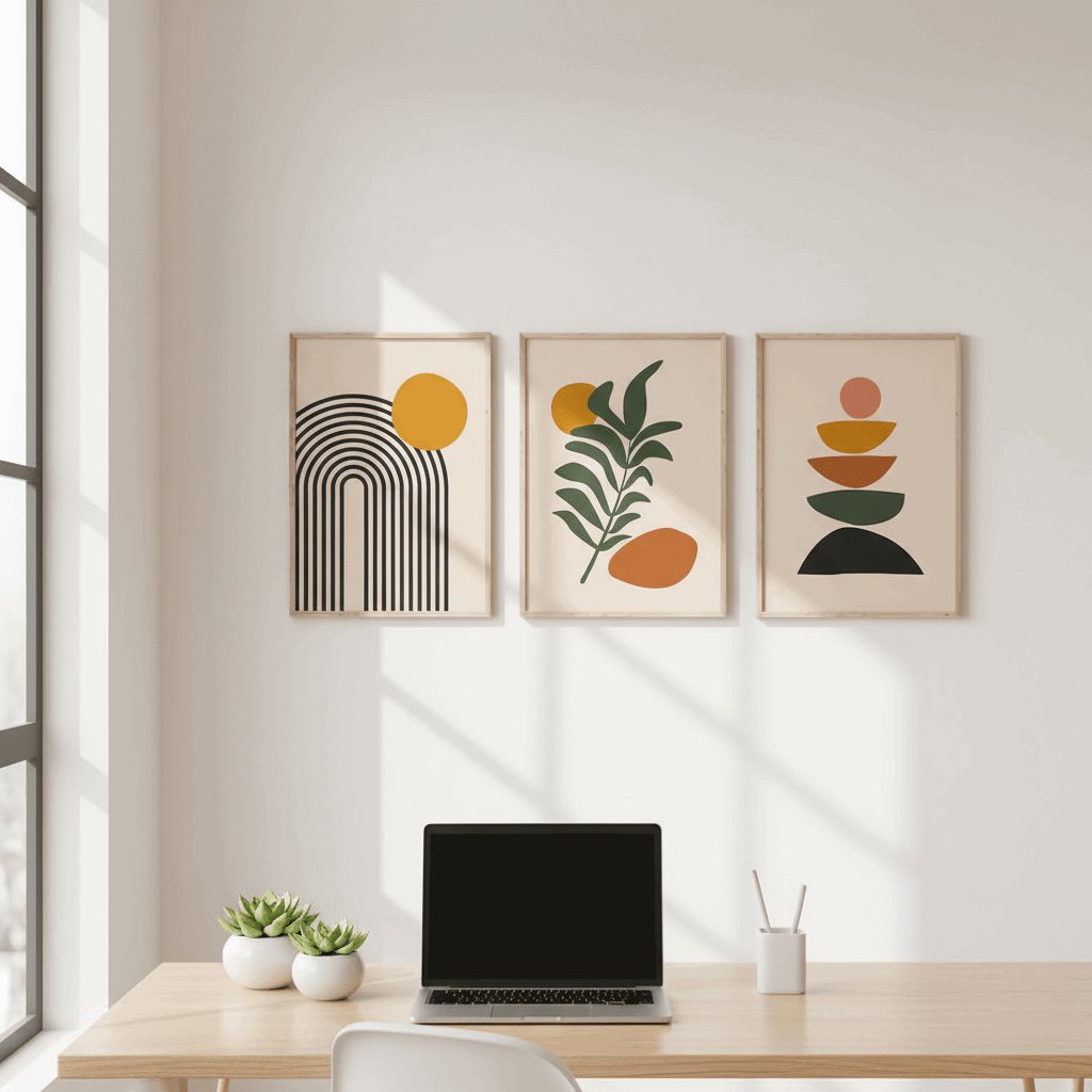 Minimal Bright Wall Art | Elegant Room Decor Frame