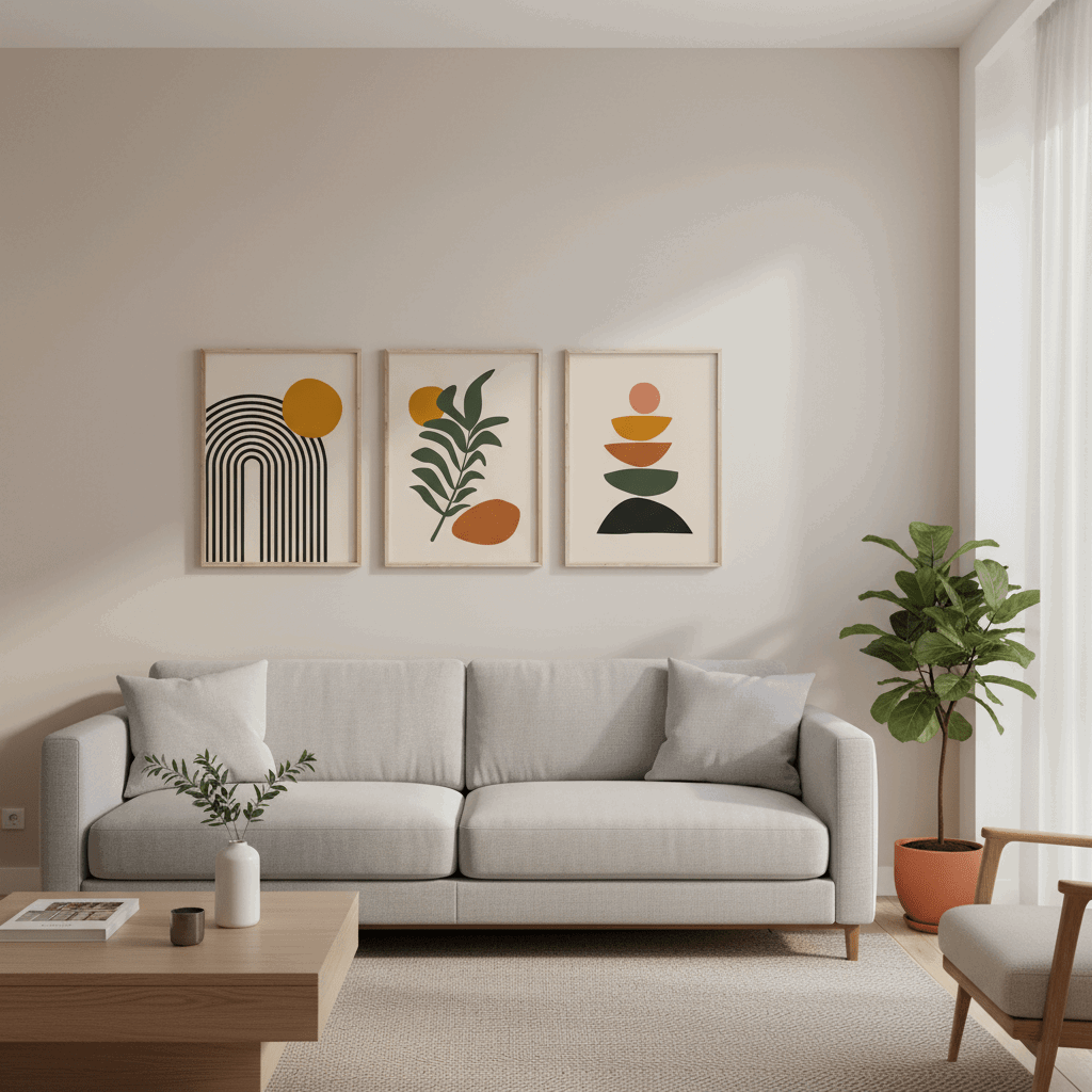 Minimal Bright Wall Art | Elegant Room Decor Frame